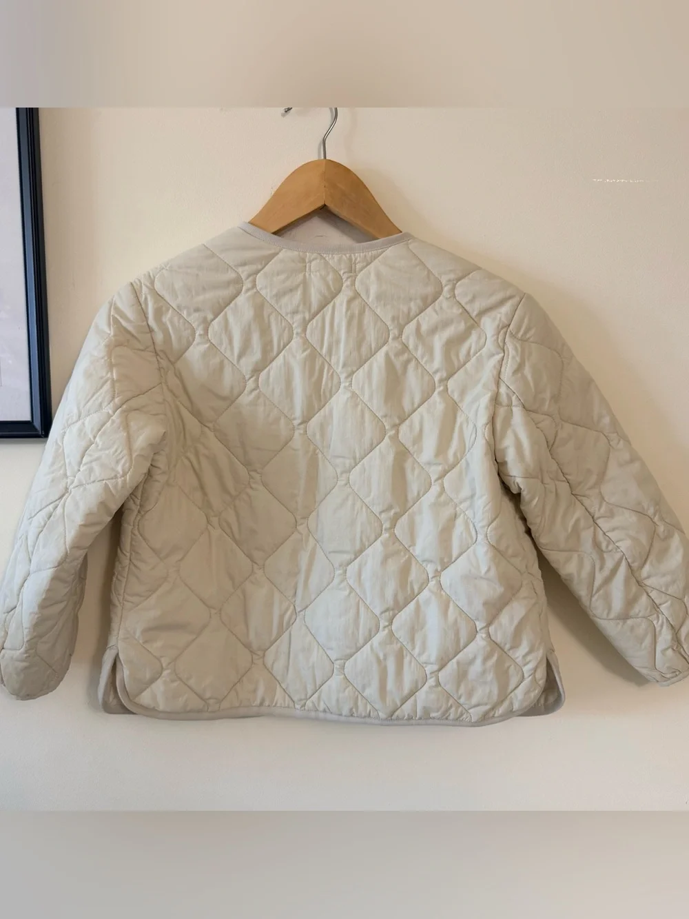 Uniqlo Cream Quilted lightweight Jacket - Neutral Tone Size 7-8